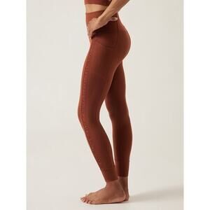 Athleta Salutation Stash II Ruch Craft 7/8 Tight Size S in Ancient Mahogany *EUC